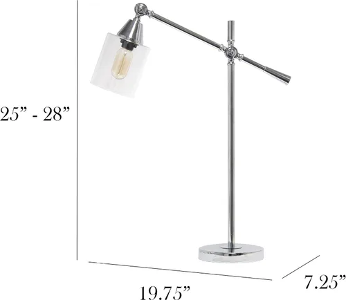 Miniatura 2 de Elegant Designs LD1030-CHR - Lámpara de mesa moderna con brazo inclinable industrial de 28 pulgadas, cromada