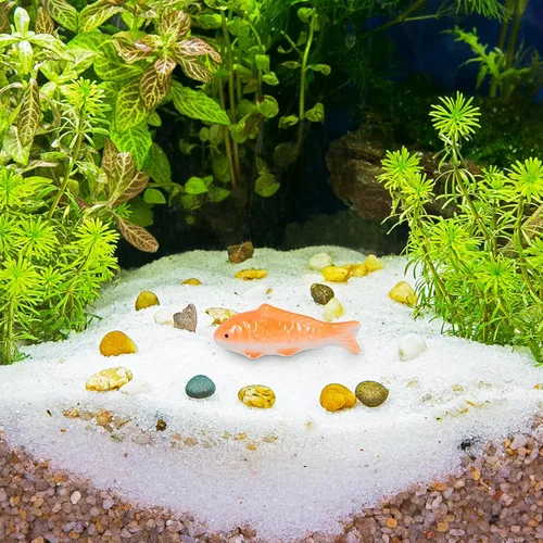 Miniatura 4 de Toddmomy Adorno flotante de peces para decoración de acuario, 3.85 x 1.41 x 1.25 pulgadas, adorable acento de pecera de cerámica con diseño realista