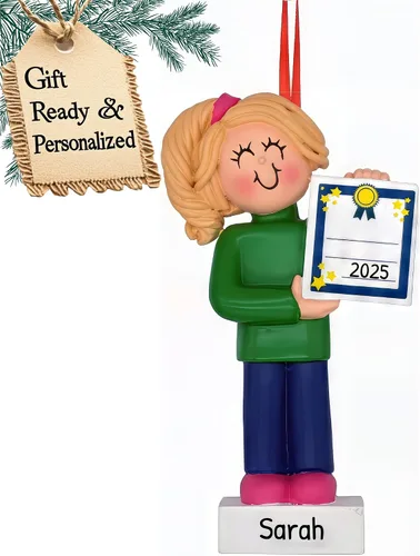 Miniatura 6 de Adornos de graduación personalizados para la clase de 2025, adornos de árbol personalizados para 2025, regalos de graduación personalizados