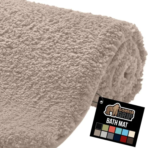 Miniatura 12 de GORILLA GRIP Alfombras de baño, ultra suaves, absorbentes, de felpa gruesa, lavables a máquina, microfibra de secado rápido, tapetes para ducha