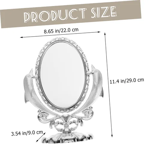 Miniatura 8 de CHILDWEET Espejo de maquillaje de doble cara, espejo de escritorio giratorio para tocador de mesa, reflejo para aplicación de maquillaje, base
