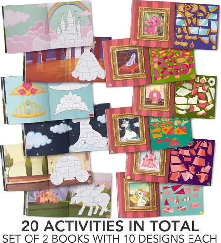 Miniatura 5 de Divertidos Libros de Pintura con Calcomanías para Niños, Juego de 2 – Entretenida Actividad de Calcomanías con Temas Vibrantes que Mantiene a