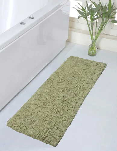 Miniatura 81 de Home Weavers Bell Flower Collection - Tapetes de baño copetudos 100 % algodón, extrasuaves y absorbentes, antideslizantes, lavables a máquina, lino
