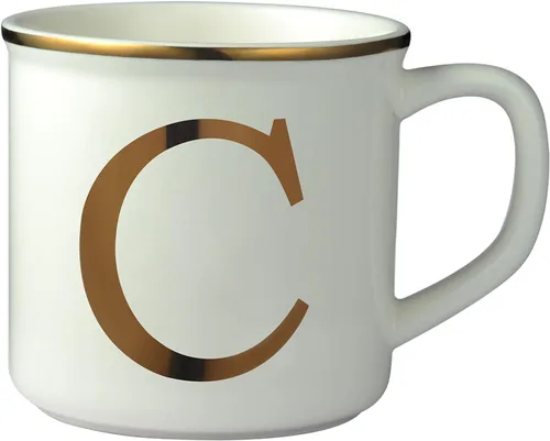 Taza de café de cerámica Miicol 16 oz, taza de café con monograma, taza de té con inicial dorada, taza de té personalizada, regalo único, taza Taza