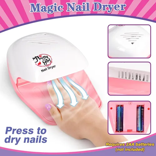 Miniatura 6 de Juego de spa de pies y uñas para niños, kit de día de spa para niñas, bañera de masaje de pies y secador de uñas, juguetes de manicura, pedicura