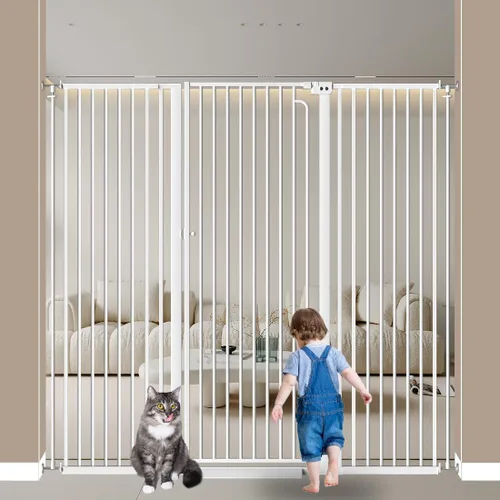 Miniatura 9 de Puerta para mascotas extra alta de 57" para gatos y perros-52.8"-57.4" Puerta para gatos extra ancha para marcos de puertas y escaleras-Espaciado