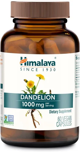 Himalaya Diente de león - Suplemento de raíz de diente de león que apoya el bienestar diario y la salud, vegano, sin gluten, 1000 mg, 60 cápsulas