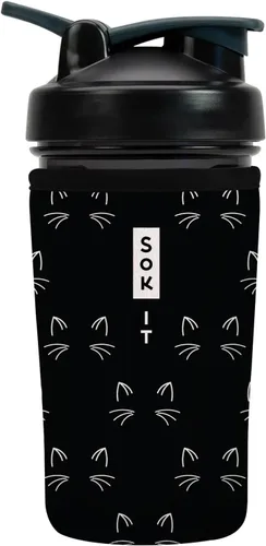 Miniatura 60 de Sok It BotlSok Botella Mezcladora de Proteínas con Funda Aislante de Neopreno (Floral Abstracto, Se Ajusta a Mezcladoras de 24oz)