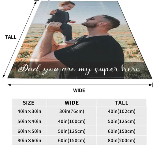 Miniatura 7 de Mantas personalizadas con fotos para mujeres y hombres, regalos de cumpleaños conmemorativos, manta personalizada de franela suave con mis propias