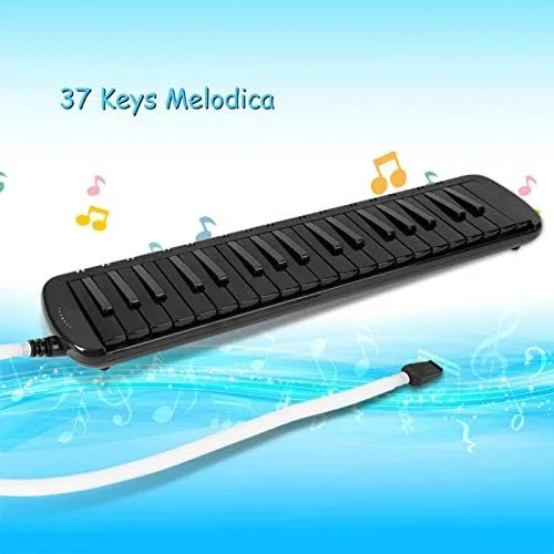Miniatura 7 de Teclado de piano de boca melódica de 37 teclas con tubo de soplado y tubo de viento, instrumento musical para principiantes, incluye calcomanía