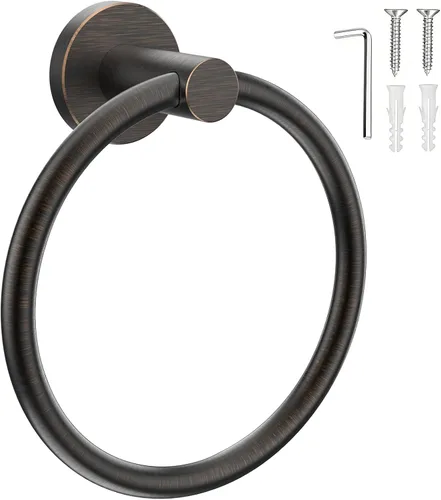 Miniatura 23 de SetSail Toallero de acero inoxidable con rosca para pared de baño, toallero de mano de acero inoxidable para baño, agujero de taladro de cocina