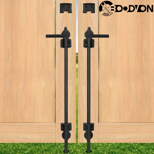 Miniatura 7 de Barra de caída de 24 pulgadas para tornillo de bastón de puerta resistente, pestillo de suelo para puertas de madera, tope de puerta para vallas