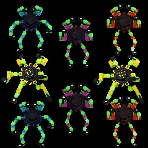 Miniatura 9 de Fidget Spinners, robot de cadena transformable para hacer tú mismo, que brilla en la oscuridad, juguete mecánico creativo para aliviar el estrés