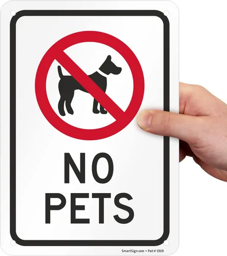 Miniatura 8 de SmartSign -K-1193-AL Letrero "No Pets" 7" x 10" Aluminio - Negro/Rojo sobre Blanco
