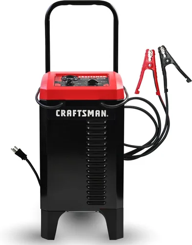 Miniatura 9 de CRAFTSMAN Cargador de batería de coche manual con ruedas 6A y arrancador de motor de 175A, solución 2 en 1, control por temporizador, impulso de 25