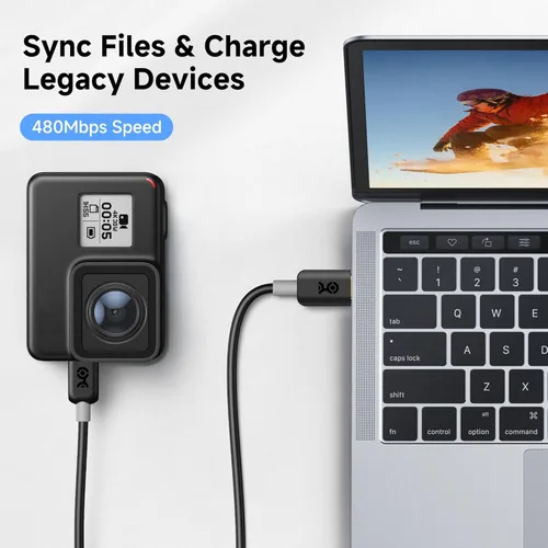 Miniatura 4 de Cable Matters Cable mini USB a USB C, 3.3 pies, datos de 480 Mbps, carga de 15 W, cable USBC a MiniUSB para controlador de juegos, cámara, GPS, Dash