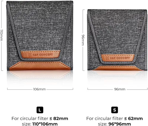 Miniatura 4 de K&F CONCEPT Funda para Filtro de Lente, Estuche para Filtro de Lente Profesional de 3 Bolsillos con Correa para Filtros de Fotografía, Resistente al