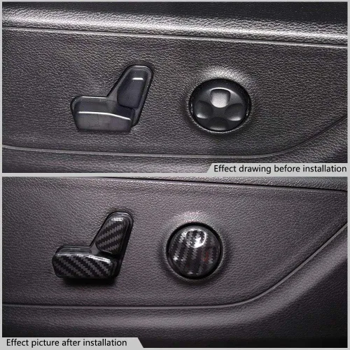 Miniatura 2 de Cubierta de botón de ajuste de asiento de fibra de carbono para Dodge Ram 1500 2019+