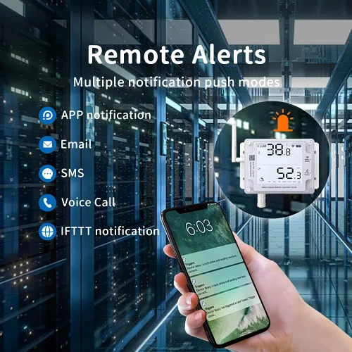 Miniatura 3 de GS1-A Termómetro inteligente con WiFi, higrómetro, registrador de datos de temperatura y humedad IP65, compartición de dispositivos, informes