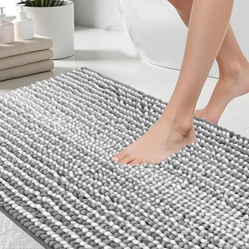 Miniatura 12 de HDFK Alfombra de baño y alfombra de baño – Alfombra de ducha de felpilla extra grande, de secado rápido, antideslizante, con base adhesiva