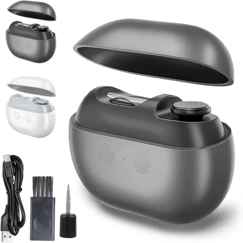 Imwing - Cortaúñas eléctrico de fácil clip y pulidor 2 en 1 con luz LED, recortador seguro de dedos y uñas para personas mayores, niños, adultos,