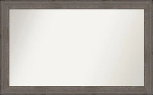 Miniatura 465 de Amanti Art Espejo de pared personalizado no biselado (24.5 x 24.5 pulgadas), marco gris marrón alta, varios tamaños personalizados, espejo de baño
