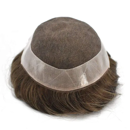 Miniatura 8 de LYRICAL HAIR Toupee - Peluca de cabello transpirable de encaje francés de repuesto de piel sintética de polietileno alrededor de peluca duradera