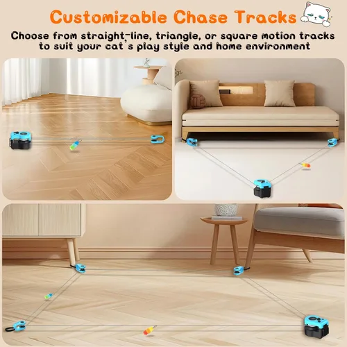 Miniatura 2 de Juguete interactivo para gatos para interiores – Cinta de correr automática para gatos con control remoto, 3 velocidades, motor silencioso y diseño