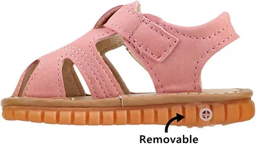 Miniatura 6 de WILLFUN Sandalias chirriantes de verano para bebé, niño, niña, suela de goma de primera calidad, puntera cerrada, antideslizantes, zapatos