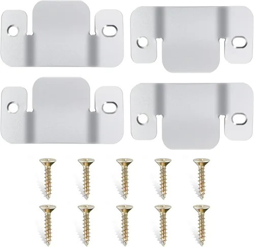 Miniatura 8 de DEEPDREAM 4 conectores seccionales de sofá de metal, conectores de sofá, conector de muebles entrelazados con 25 tornillos.. Negro-4 piezas