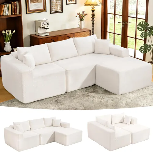 Miniatura 12 de Sofá modular Cloud 2026 de 108 pulgadas, sofá modular con asiento profundo, sofá modular con diván en forma de L, sofás modernos para sala de estar