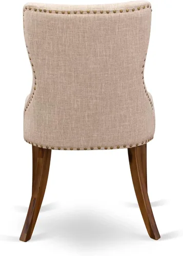 Miniatura 14 de I8SI7-40N-04 - Juego de comedor de 7 piezas para 6 personas, contiene una mesa redonda de 48 pulgadas con pedestal y 6 sillas Parson de tela
