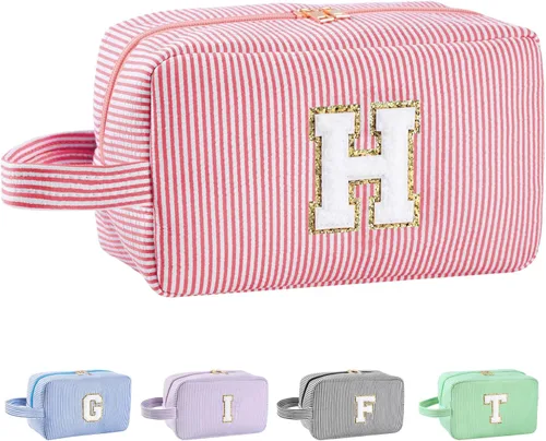 Miniatura 125 de Regalos personalizados para mujeres, bolsa de maquillaje con inicial, bolsa de maquillaje de viaje, bolsa de cosméticos, bolsa de artículos