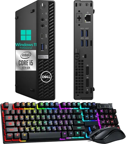 Miniatura 2 de Dell Computadora de escritorio Micro OptiPlex 7080, Intel Core i5-10500T de 10ª generación, 16 GB DDR4 RAM 512 GB SSD, teclado y mouse, 2