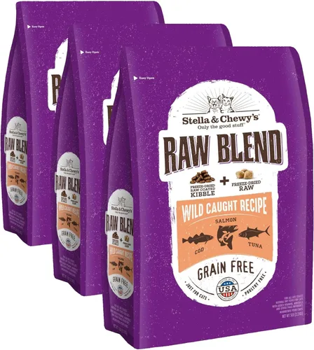 Miniatura 10 de Stella & Chewy's Raw Blend Premium Kibble - Comida para gatos sin granos, comidas ricas en proteínas, receta de pescado capturado en la naturaleza