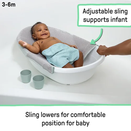 Miniatura 5 de Ingenuity Room to Soak - Bañera 4 en 1 para bebé, recién nacido a niño, eslinga ajustable de cobertura completa, asiento de apoyo, incluye 2 tazas