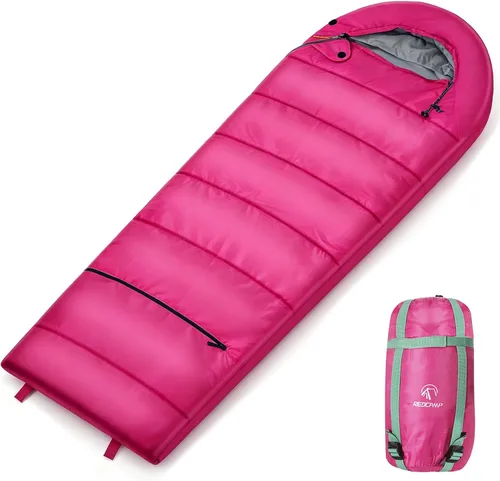 Miniatura 16 de REDCAMP - Saco de dormir para niños tipo momia para acampada, saco de dormir de 3 estaciones para clima frío, para niños, niñas y adolescentes, Azul