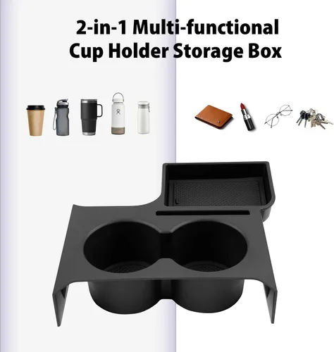 Miniatura 3 de Bandeja organizadora de portavasos compatible con portavasos de camiones Ford Maverick 2022 2023 2024 2025 LUWU Organizador de consola central