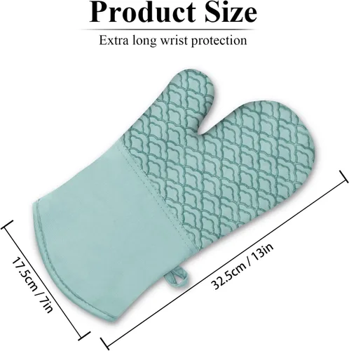 Miniatura 7 de Juego de soportes para ollas y guantes de horno con agarre de silicona antideslizante, almohadillas calientes resistentes al calor para cocina