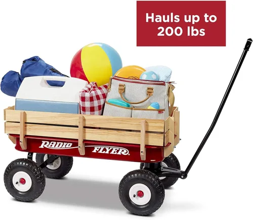 Miniatura 4 de Radio Flyer Kids Wagon, Rolling Cart, Beach Cart, Carts with Wheels, Outside Toys for Toddlers 1-3, All-Terrain Steel & Wood Wagon for Kids, for
