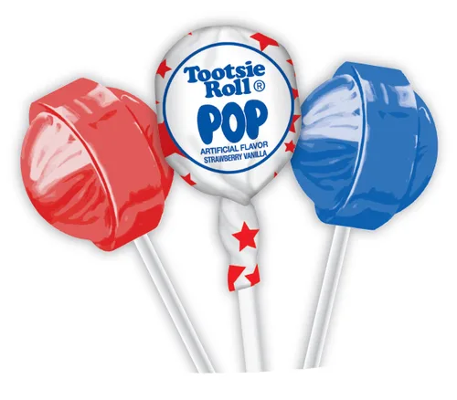 Miniatura 2 de Patriotic Tootsie Roll Pops, sabores de cereza y frambuesa azul
