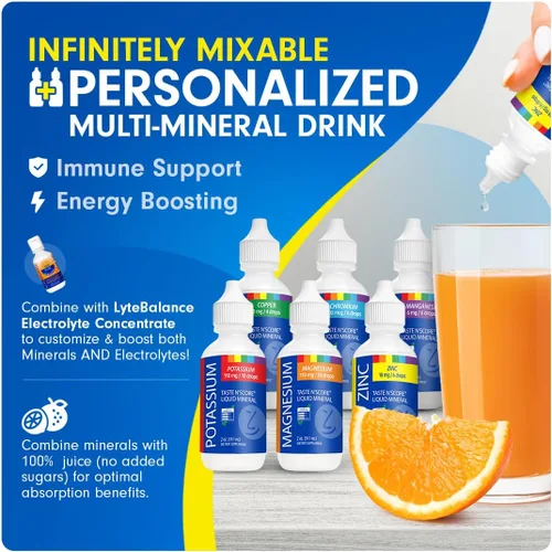 Miniatura 8 de Suplemento mineral iónico líquido de zinc Taste N' Score 100% puro; 18 mg; 118 porciones