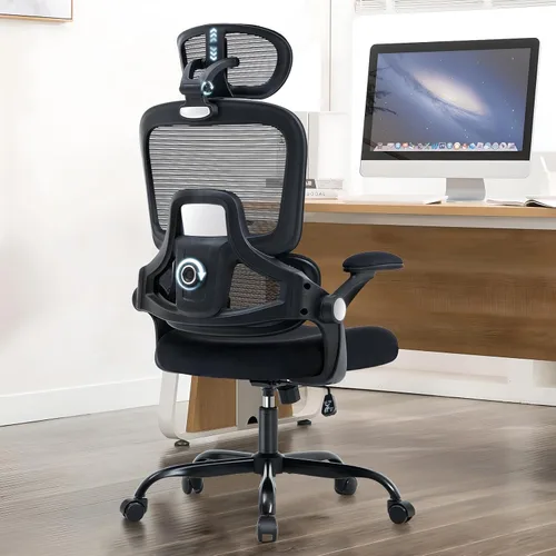 Silla de oficina ergonómica, silla de escritorio de malla con soporte lumbar ajustable 2D, alivia el dolor de espalda durante largos días de trabajo