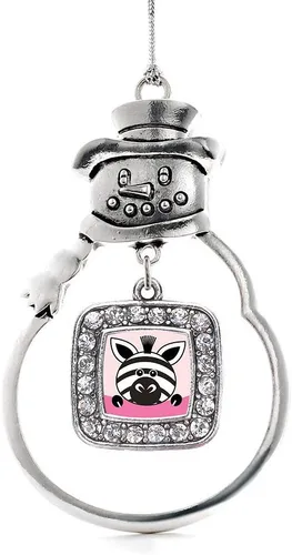 Miniatura 39 de Inspired Silver - Adorno de rodillo de reina - Adorno cuadrado de plata con muñeco de nieve con joyas de circonita cúbica