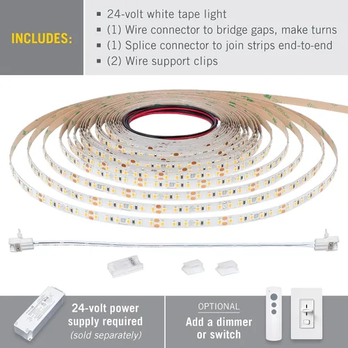 Miniatura 2 de Armacost Lighting RibbonFlex Pro 136230 - Tira de luces LED blancas de 24 V, 120 LED/m, 2700K, 16.4 pies