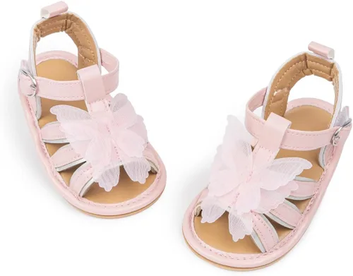 Miniatura 177 de Meckior Sandalias de verano con punta abierta y suave de piel sintética para bebés y niñas pequeñas