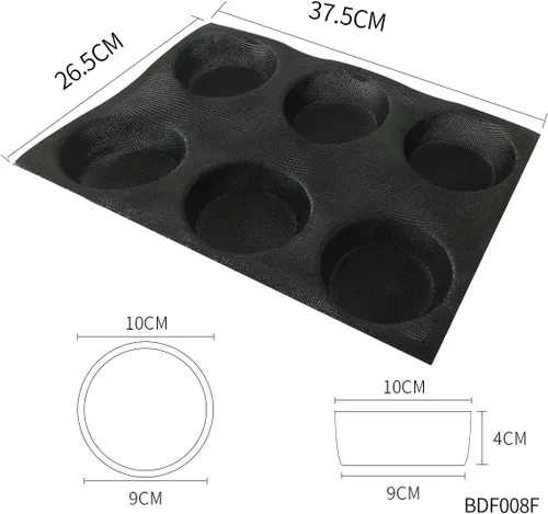 Miniatura 2 de Bluedrop Moldes perforados de la panadería de la forma redonda de la bandeja del pan de la forma del pan del bollo del silicón