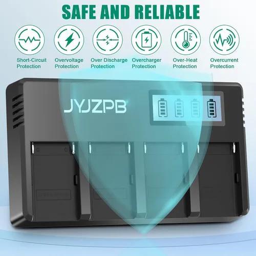 Miniatura 5 de JYJZPB Cargador rápido NPF de 4 canales para cargador de batería Sony NP-F970, NP-F550, NP-F570, NP-F750, NP-F770, NP-F930, NP-F950, NP-F960 Batería