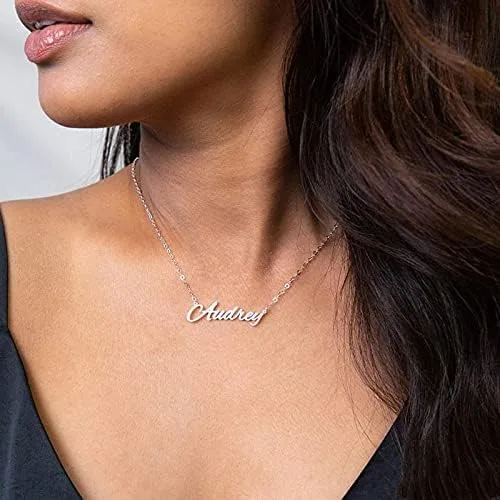Miniatura 3 de Dreamdecor - Collar con dije, nombre personalizado, plata de ley, regalo de joyería para mujer