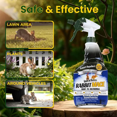 Miniatura 5 de Nature's Mace Spray repelente de conejo listo para usar, para exteriores, aroma a menta, seguro para personas, mascotas y plantas, protege el jardín